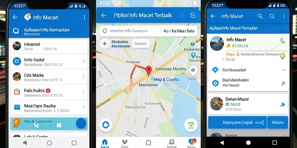 Antarmuka aplikasi 93337 menampilkan peta kemacetan terkini dengan jelas.