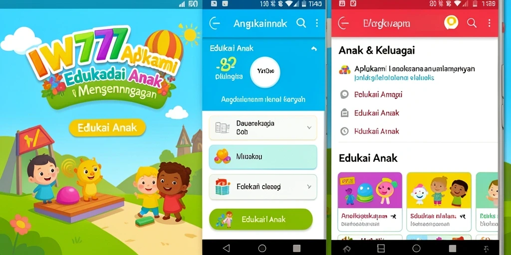 Tampilan aplikasi IW777 yang menarik dan ramah anak.