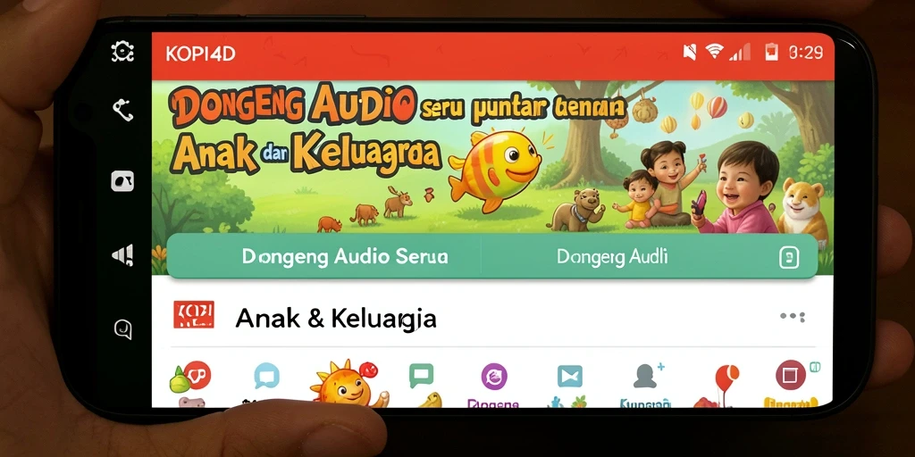 Antarmuka aplikasi KOPI4D yang menarik untuk anak-anak.