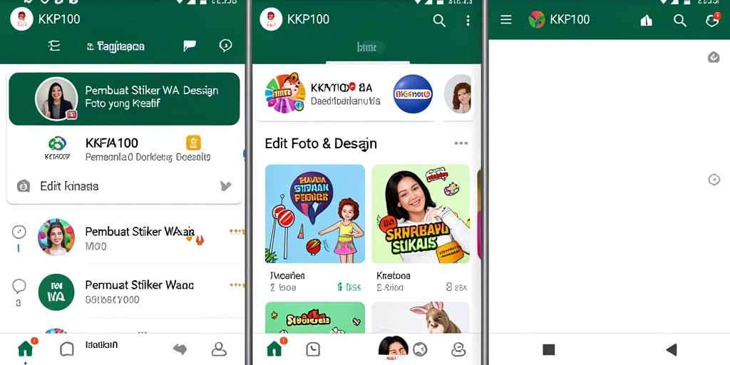 Antarmuka KPK100 untuk membuat stiker WA yang mudah dan menarik.