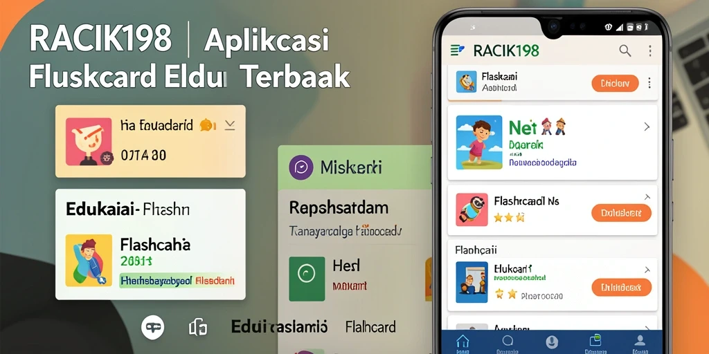 Antarmuka aplikasi Flashcard yang menarik dan interaktif.