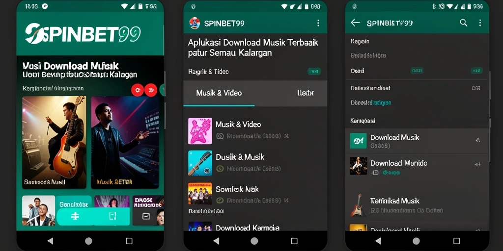 Antarmuka aplikasi Download Musik SPINBET99 yang menarik dan fungsional.