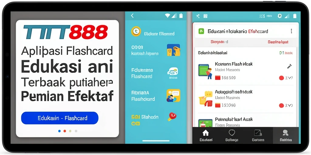 Tampilan antarmuka aplikasi Flashcard TTT888 yang menarik dan interaktif.