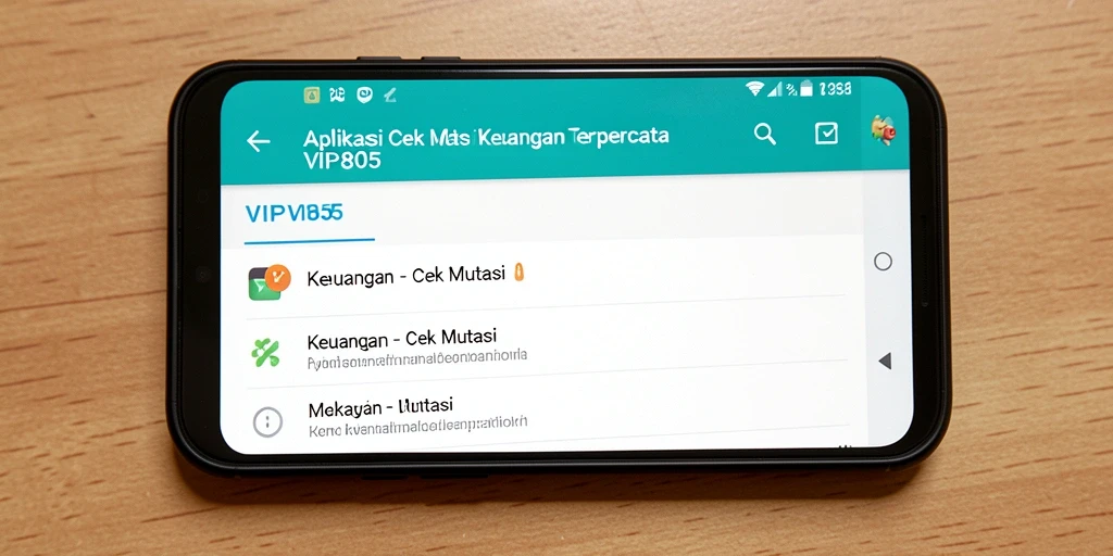 Tampilan antarmuka aplikasi VIP805 untuk Cek Mutasi yang user-friendly.